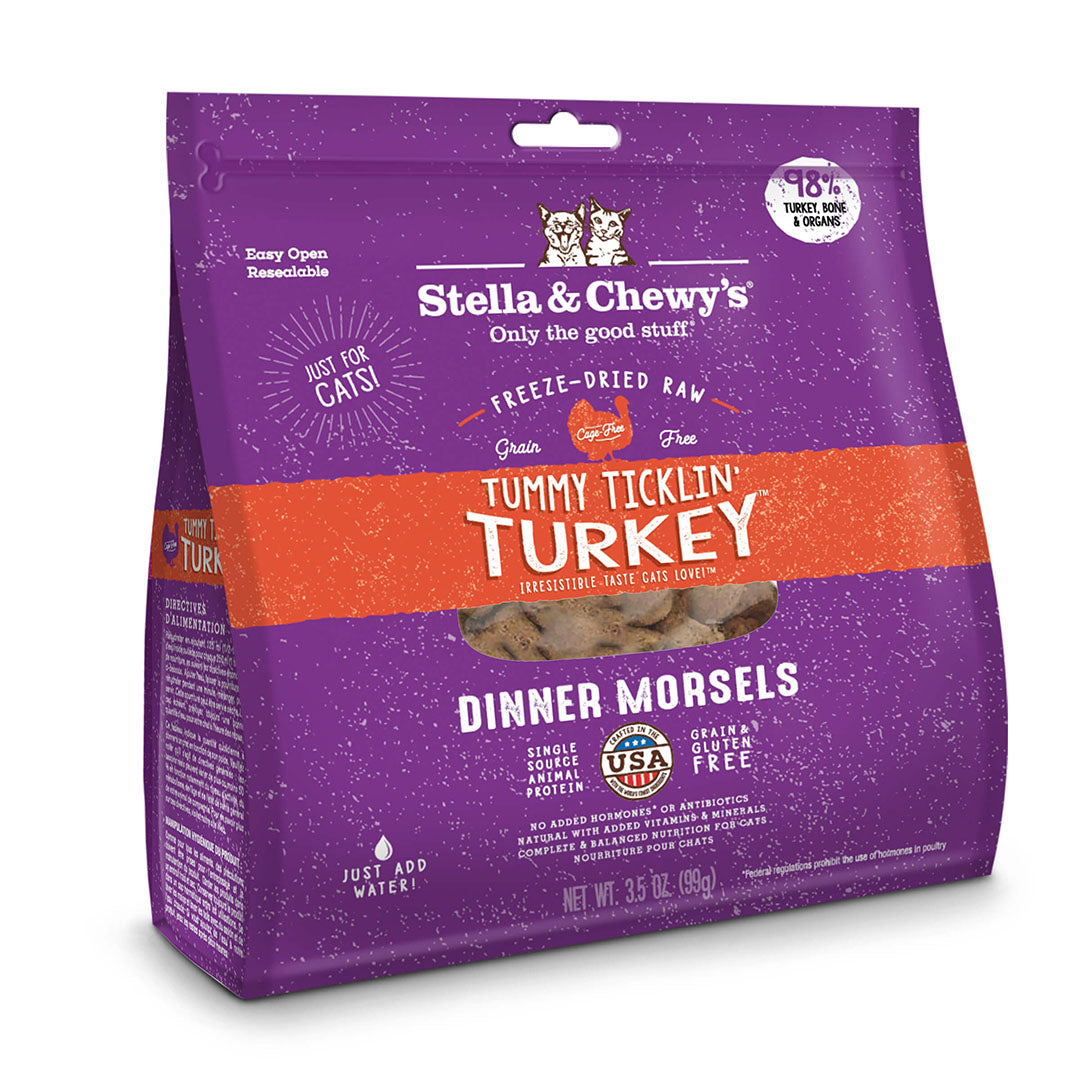Stella & Chewy's Tummy Ticklin' Turkey Dinner Morsels Freeze Dried Cat Food