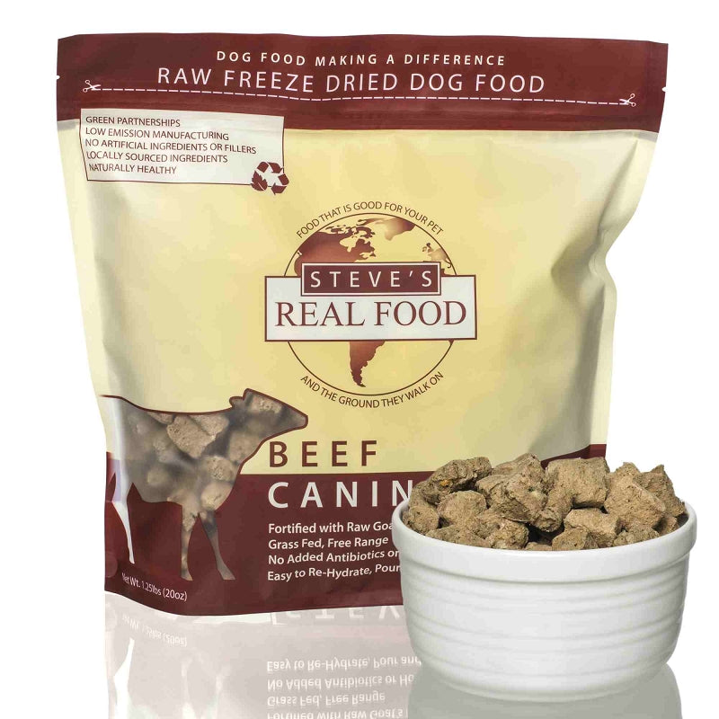 Steve's Real Food Beef Nuggets Freeze Dried Food For Dogs and Cats, 1.25lb