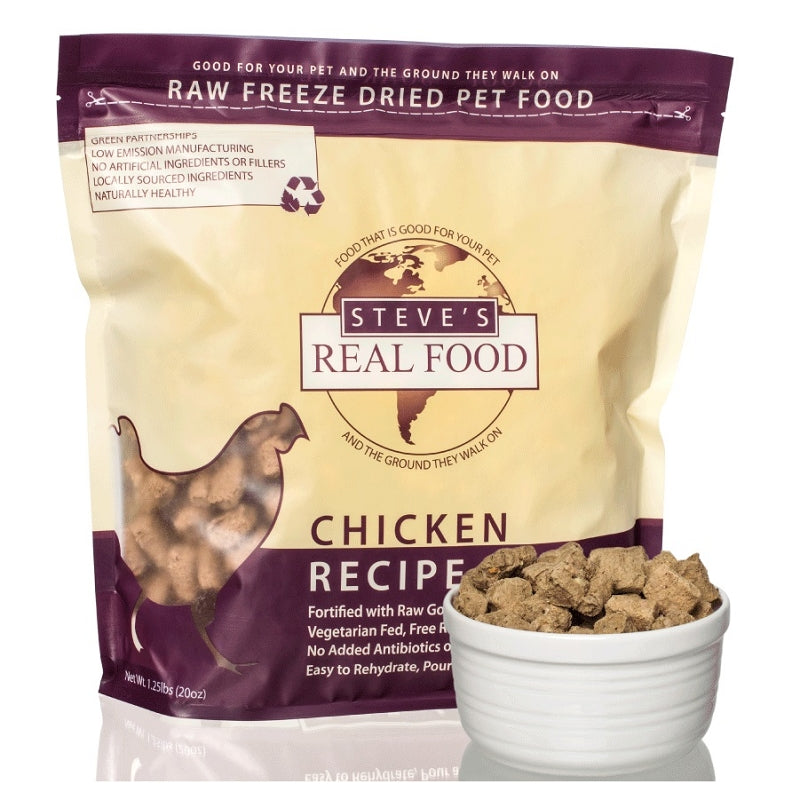 Steve's Real Food Chicken Nuggets Freeze Dried Food For Dogs, 1.25lb