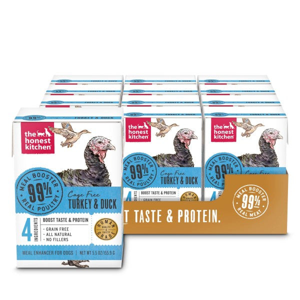 The Honest Kitchen 99% Turkey & Duck Wet Food Topper For Dogs, 12/5.5oz - (BB 5/26/24)