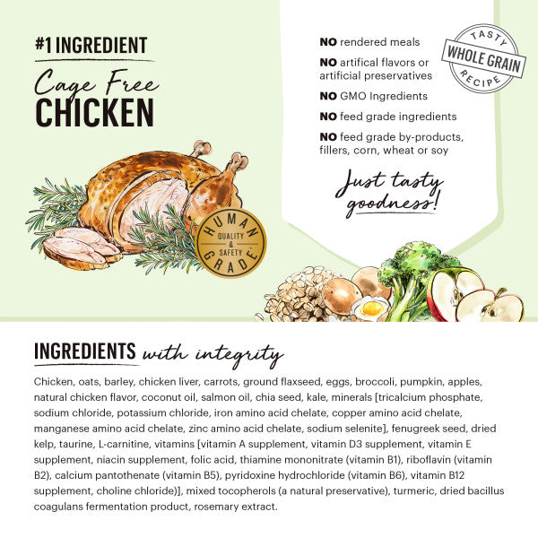 The Honest Kitchen Whole Food Clusters Small Breed Whole Grain Chicken Recipe Dry Dog Food, 10lb