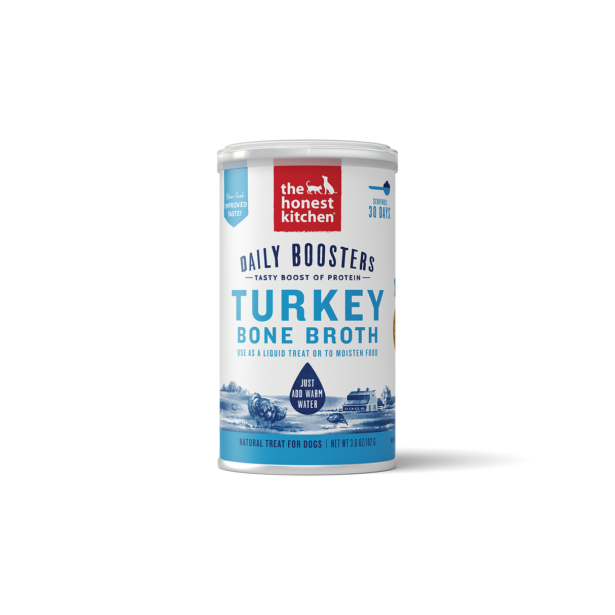 The Honest Kitchen Instant Turkey Bone Broth with Turmeric Daily Booster For Dogs, 3.6oz