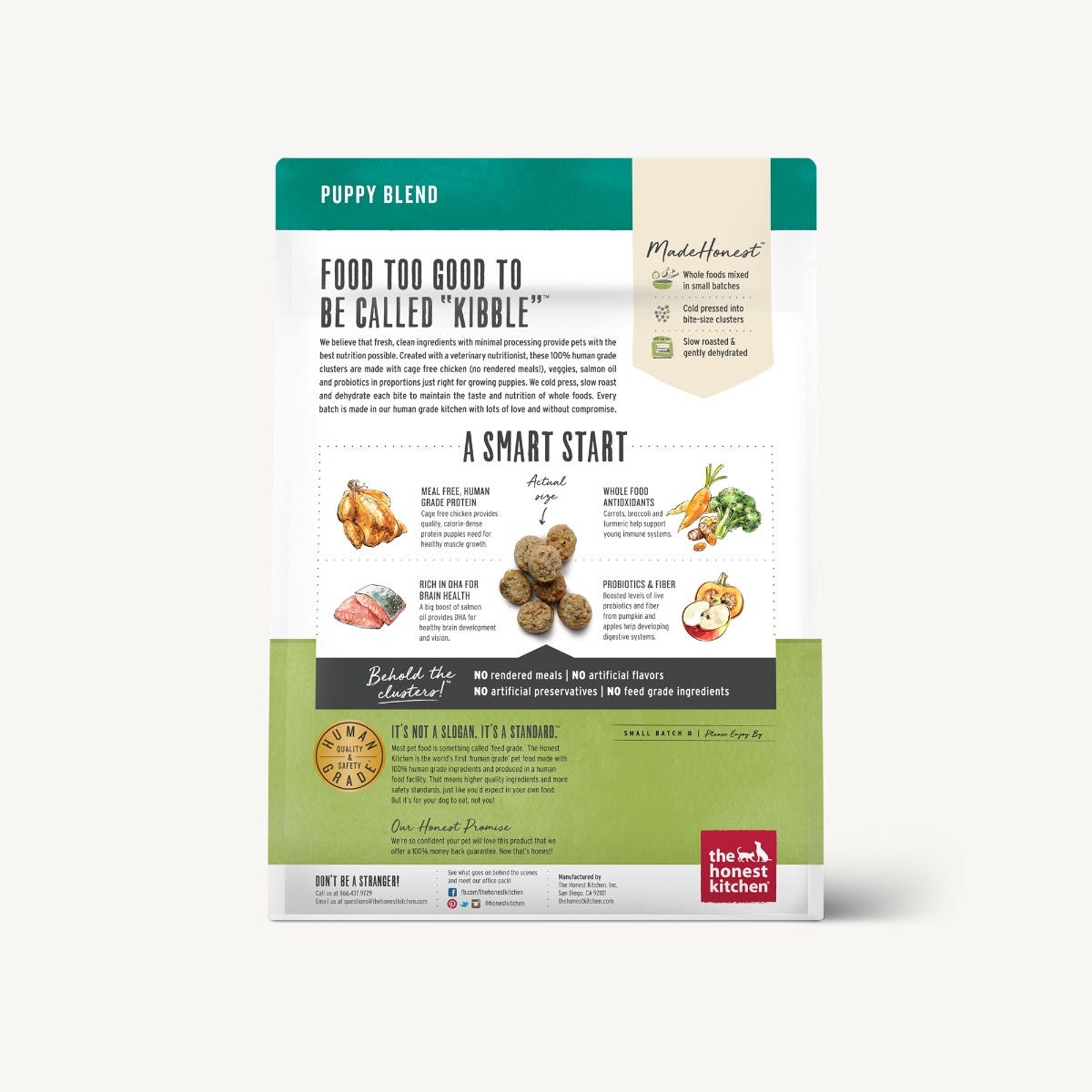 The Honest Kitchen Whole Food Clusters Puppy Grain Free Chicken Recipe Dry Dog Food