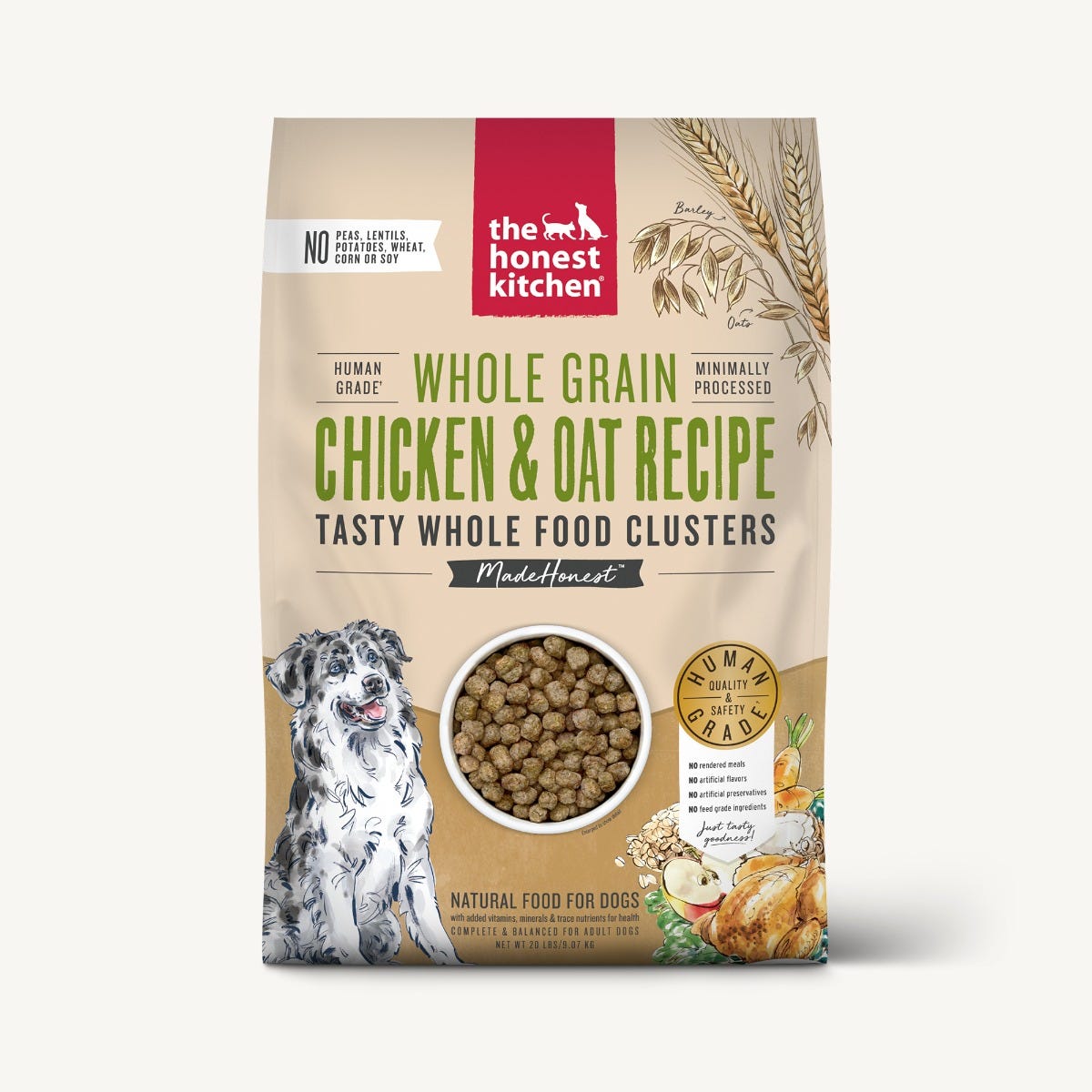 The Honest Kitchen Whole Food Clusters Whole Grain Chicken & Oats Recipe Dry Dog Food