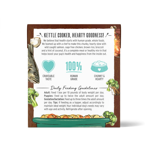 The Honest Kitchen One Pot Stews Simmered Salmon & Chicken Stew with Brown Rice & Broccoli Wet Dog Food Wet Dog Food, 6/10.5oz