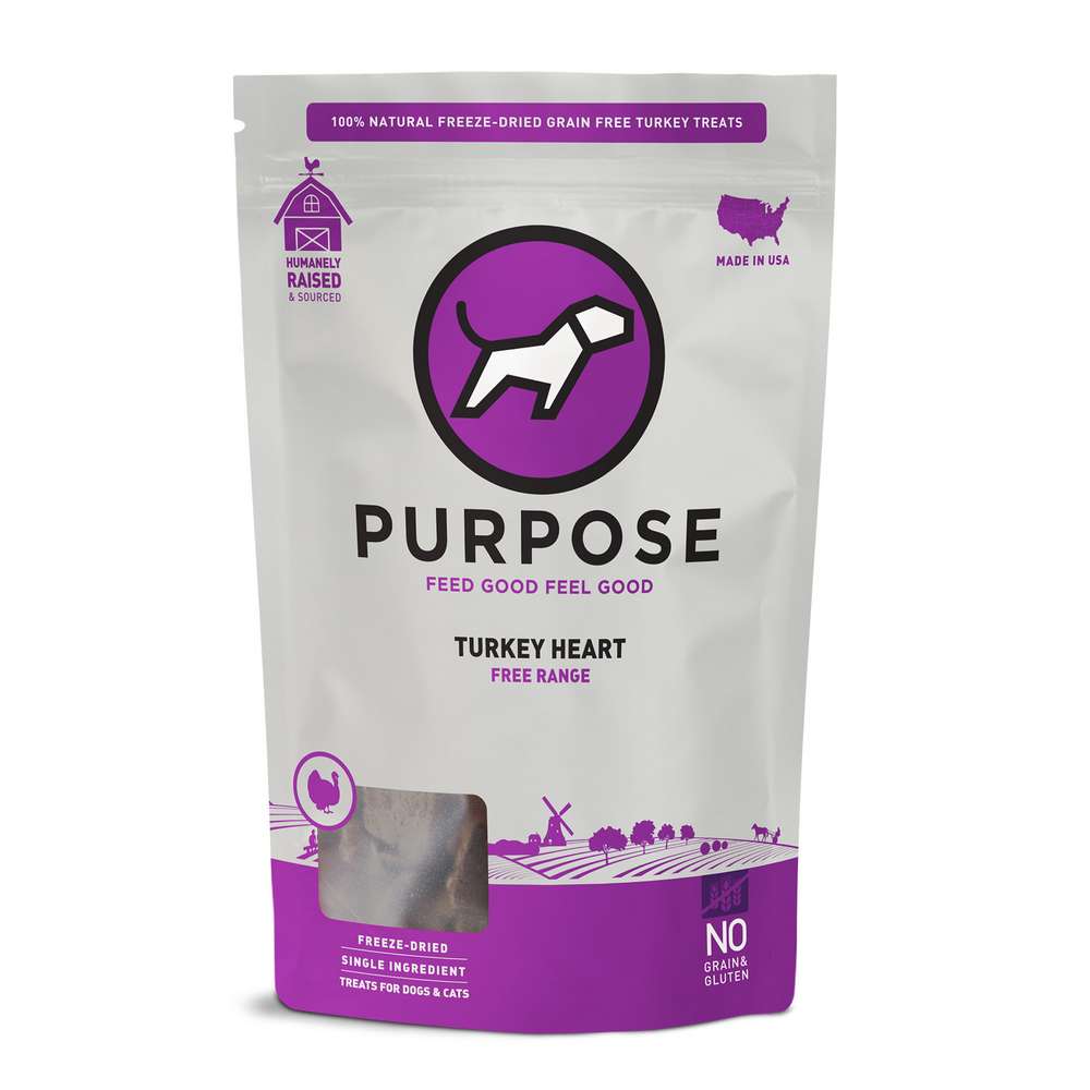 Purpose Freeze-Dried Turkey Hearts Dog Treats, 3oz