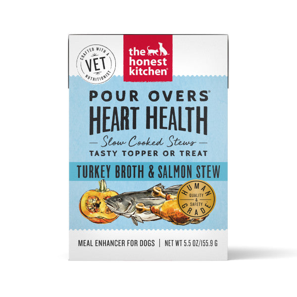 The Honest Kitchen Functional Pour Overs Heart Support Turkey & Salmon Stew Food Topper For Dogs, 12/5.5oz