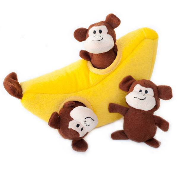 ZippyPaws Zippy Burrow™ Plush Dog Toy, Monkey 'n Banana